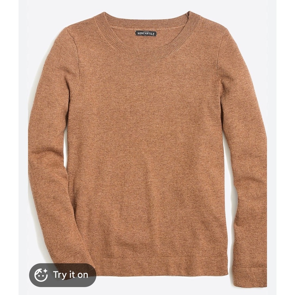 J.Crew Teddie Sweater Womens Small Brown Merino Wool Cotton Knit Pullover J0123